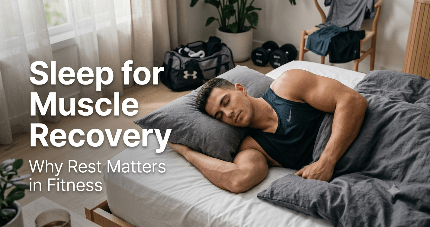 Young man sleeping and recovering for muscle growth and fitness